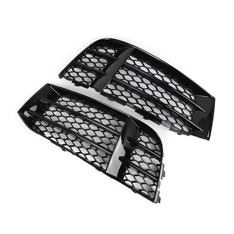 Audi A5/S5 (B8.5) RS5 Honeycomb Style Gloss Black Front Vent Trims - Twenty Two Tuning Front Canards/Bumper Inserts