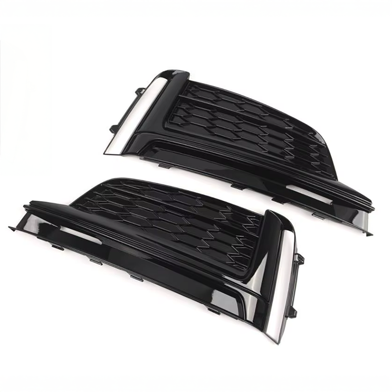 Audi A5/S5 (B9) Gloss Black Front Fog Light Trim Replacements - Twenty Two Tuning Front Canards/Bumper Inserts
