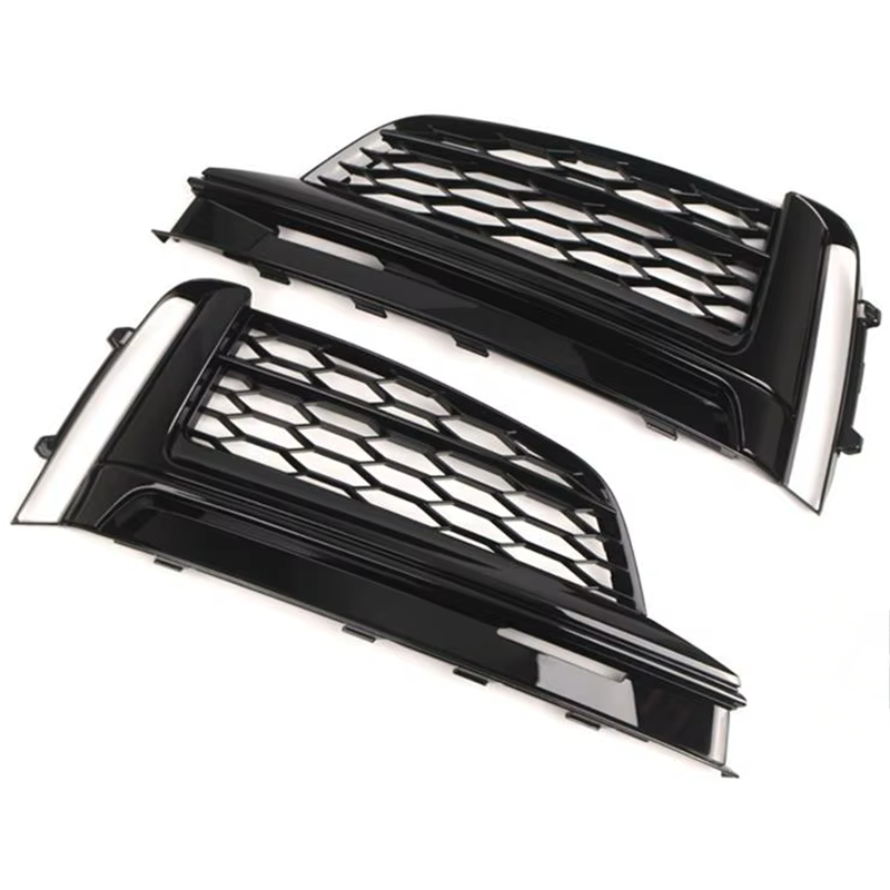 Audi A5/S5 (B9) Gloss Black Front Fog Light Trim Replacements - Twenty Two Tuning Front Canards/Bumper Inserts
