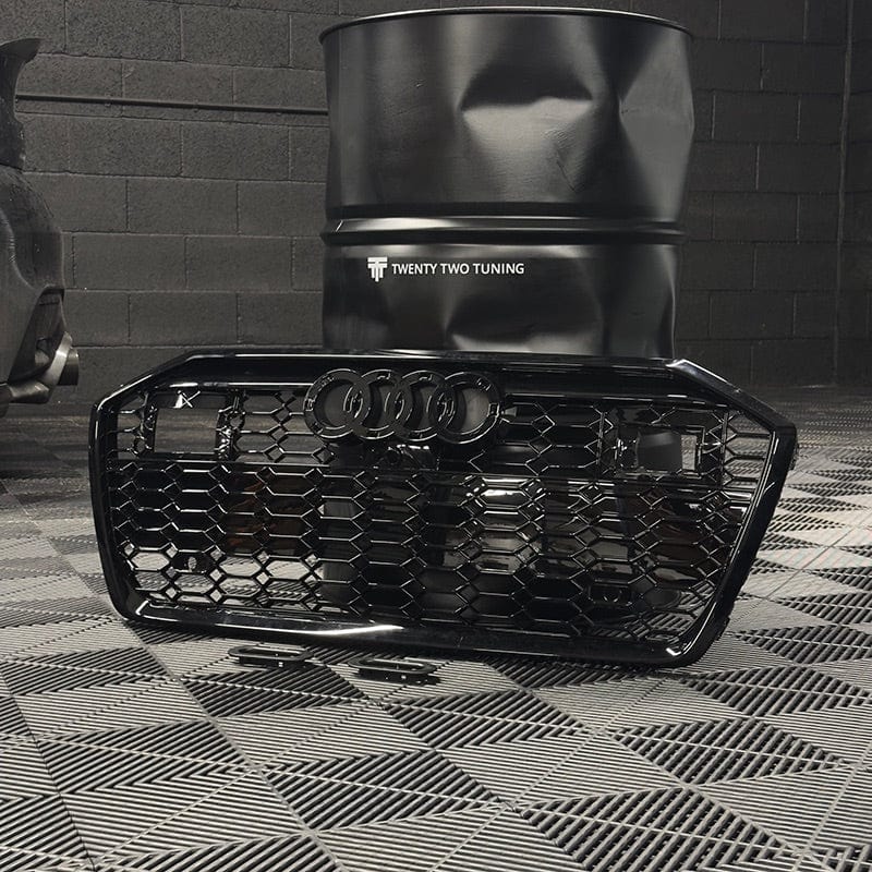 Audi A6/S6 (C8) RS6 Style Gloss Black Honeycomb Front Grille - Twenty Two Tuning Front Grille