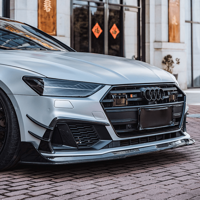BCTXEスタイル カーボンファイバー フロントリップ（Audi A7／S7（C8