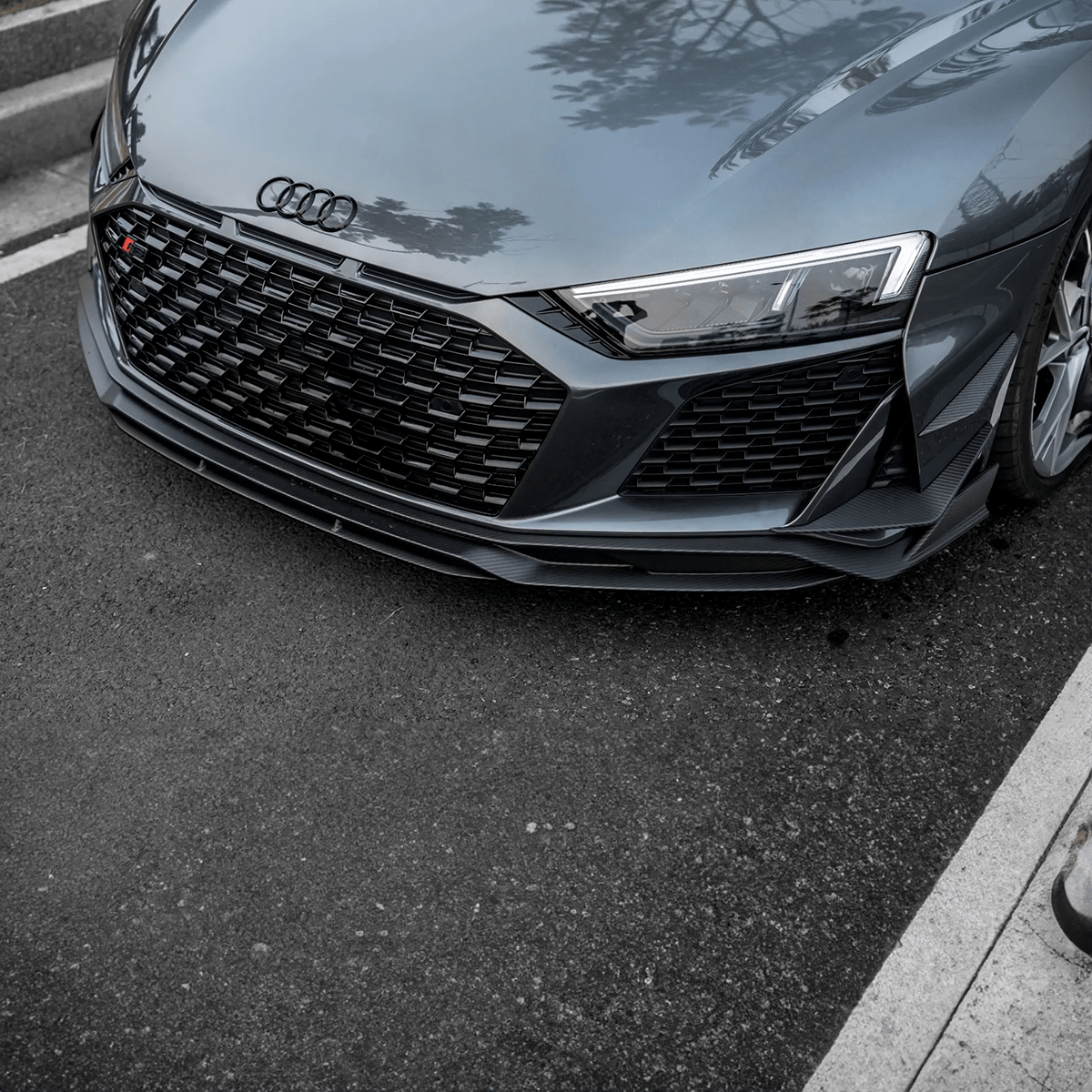 Audi R8 V10 Facelift (4S) Paktechz Style Carbon Fibre Front Canards - Twenty Two Tuning Front Canards/Bumper Inserts