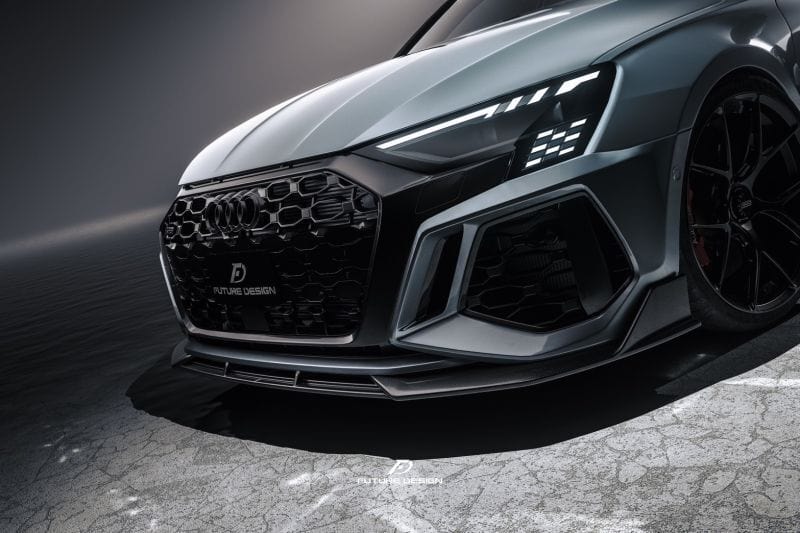 Audi RS3 (8Y) Hatchback Future Design Carbon Fibre Front Lip - Future Design Front Lip