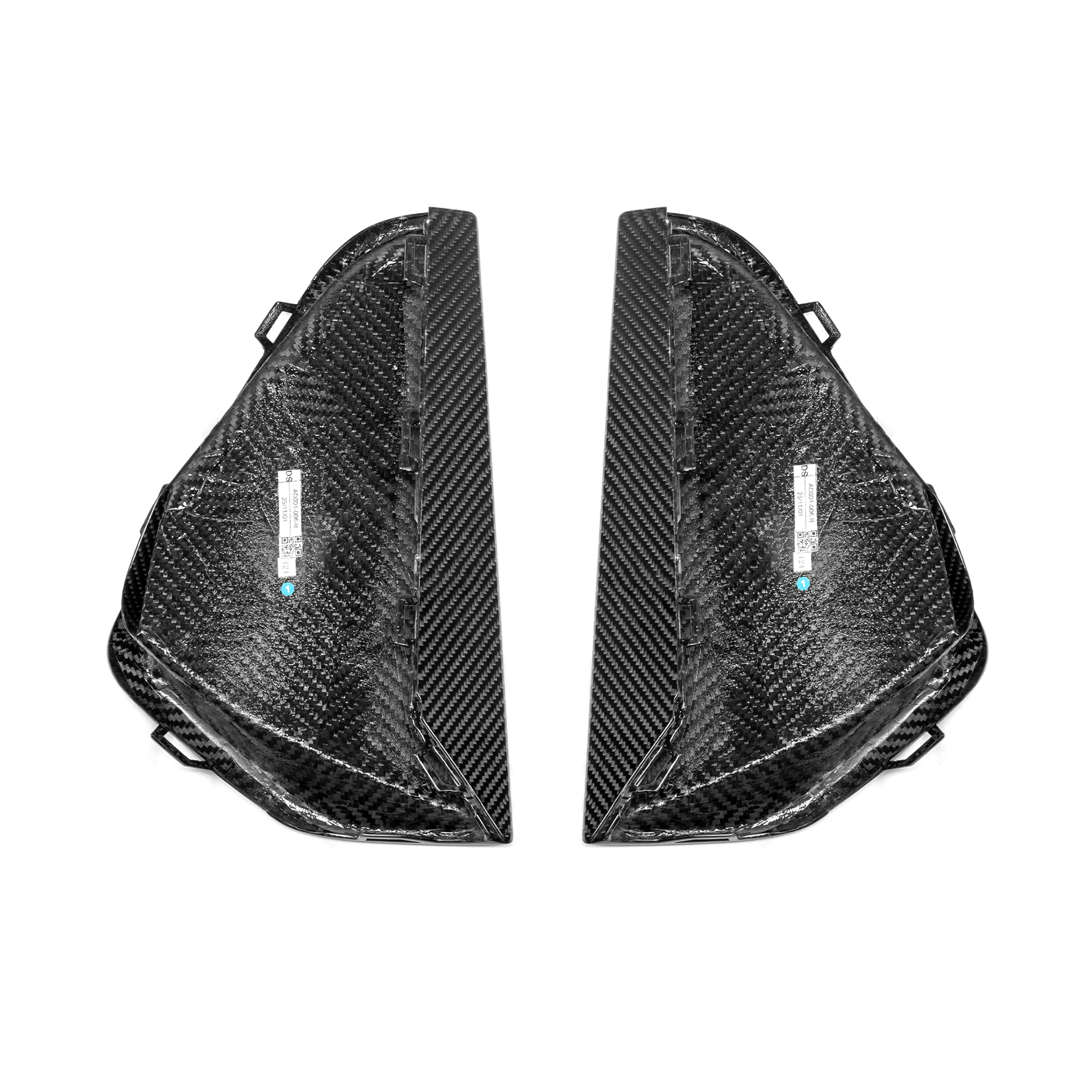 Audi RS3 (8Y) Hatchback/Sedan OE Style Carbon Fibre Front Bumper Vent Trim - Twenty Two Tuning Front Canards/Bumper Inserts