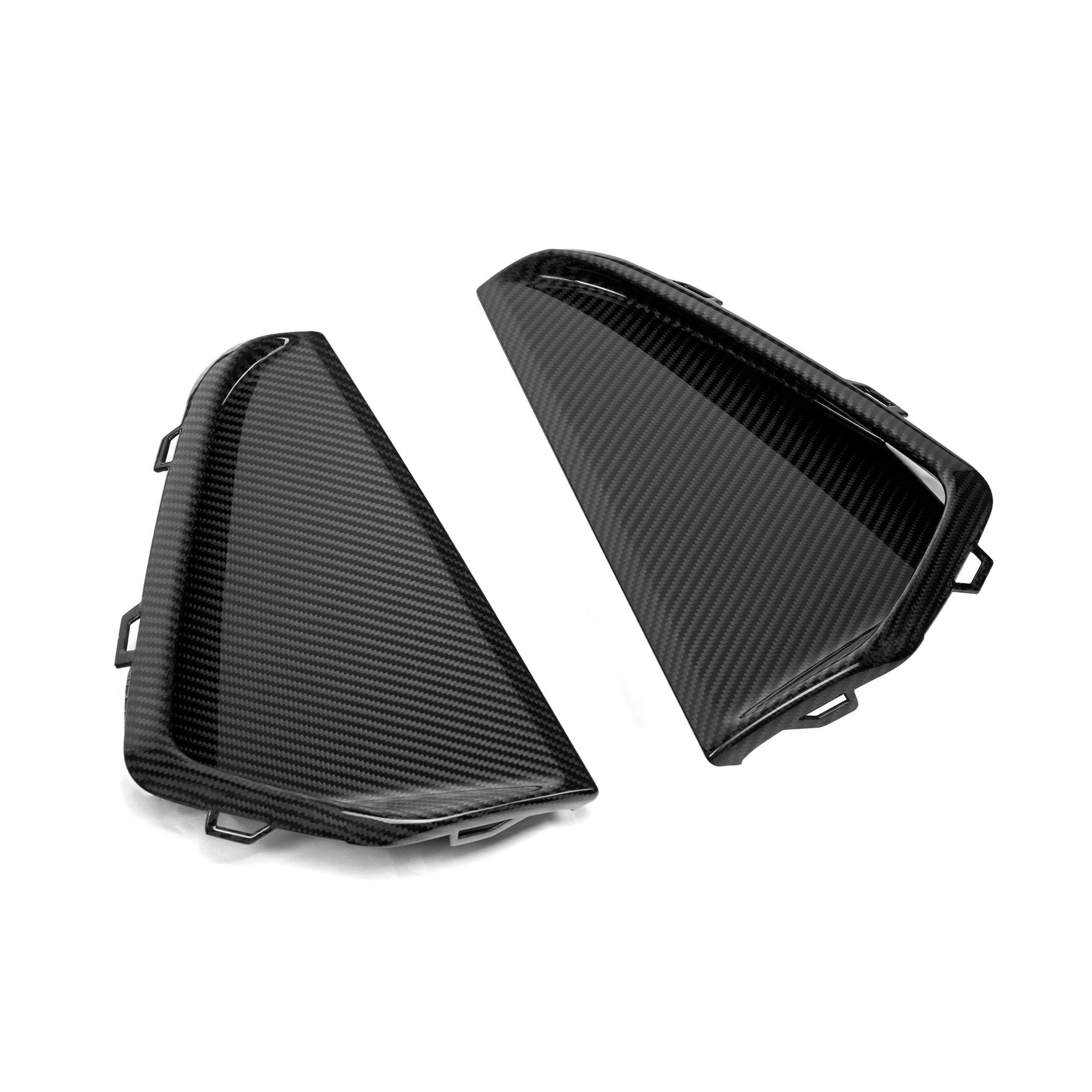 Audi RS3 (8Y) Hatchback/Sedan OE Style Carbon Fibre Front Bumper Vent Trim - Twenty Two Tuning Front Canards/Bumper Inserts