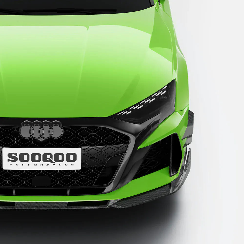 Audi RS3 (8Y) Hatchback SOOQOO Carbon Fibre Front Bumper Canards - SOOQOO Official Front Canards/Bumper Inserts