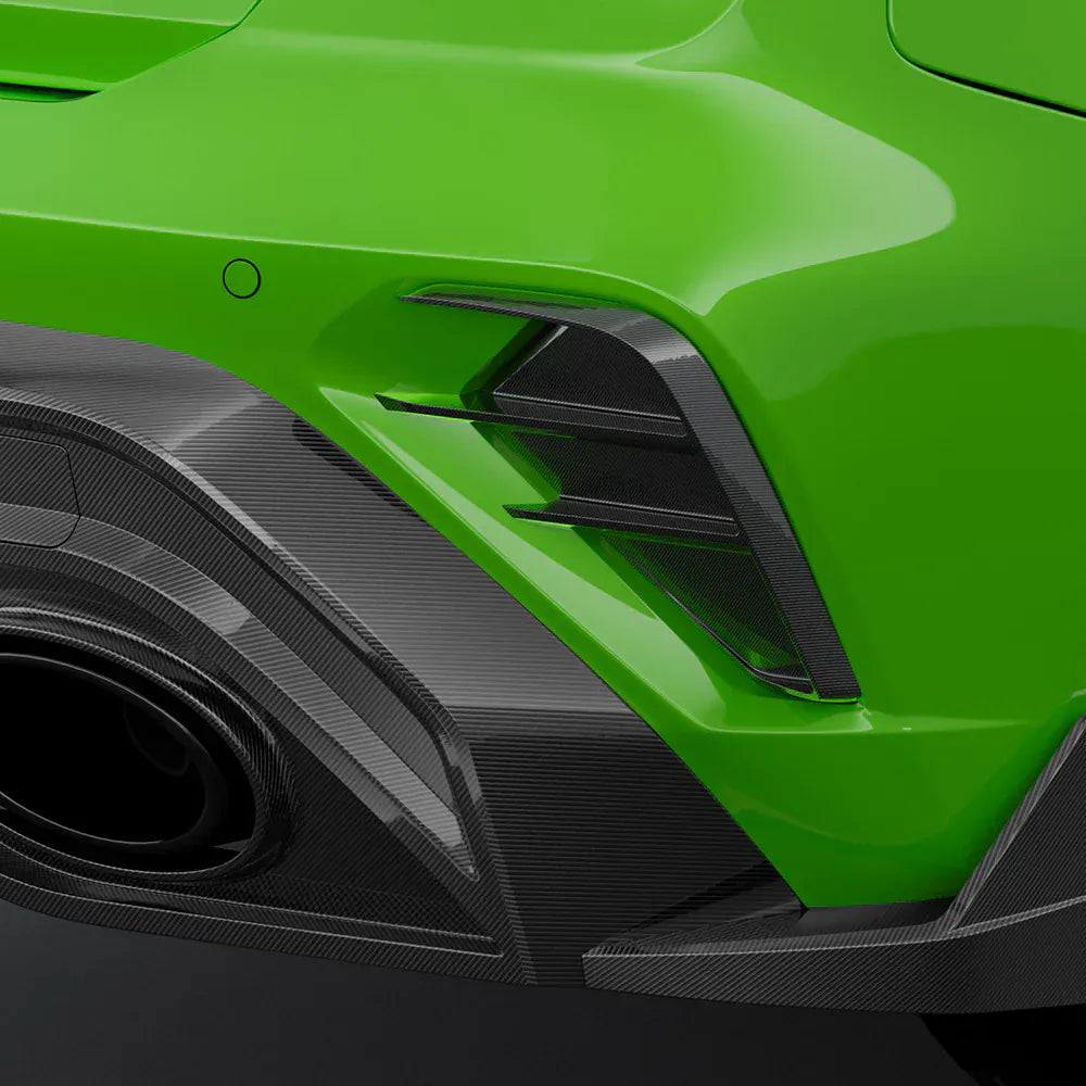 Audi RS3 (8Y) Hatchback SOOQOO Carbon Fibre Rear Bumper Vent Trims - SOOQOO Official Rear Canards