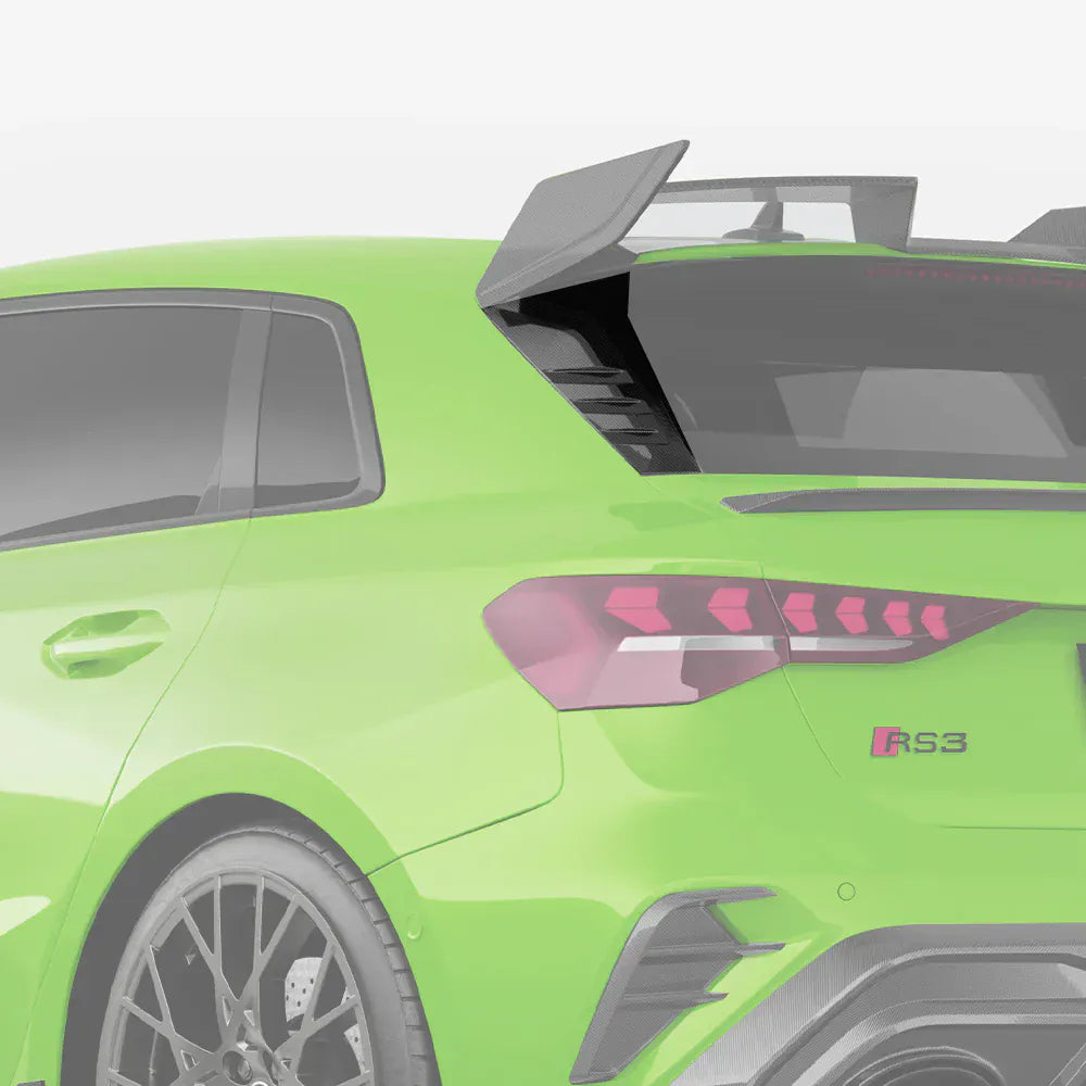 Audi RS3 (8Y) Hatchback SOOQOO Carbon Fibre Rear Window Spoiler Fins - SOOQOO Official Rear Spoiler