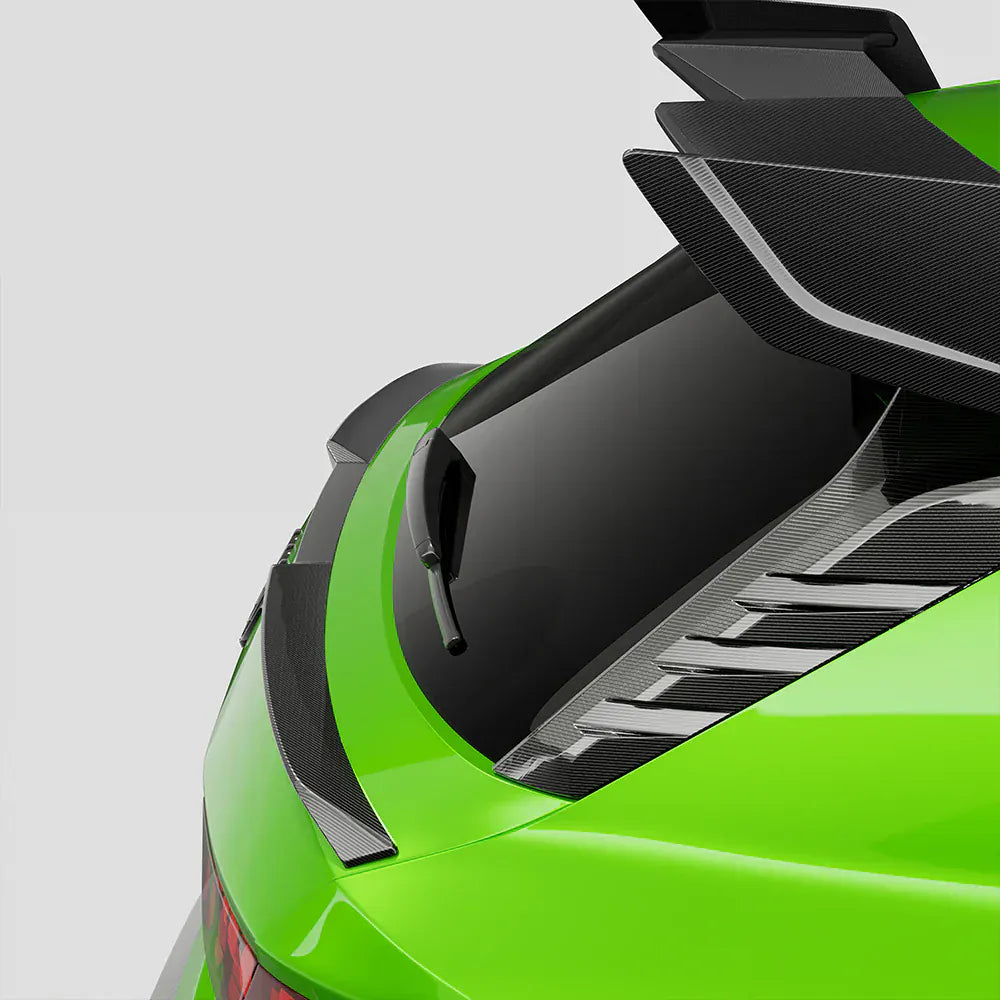 Audi RS3 (8Y) Hatchback SOOQOO Carbon Fibre Rear Window Spoiler Fins - SOOQOO Official Rear Spoiler
