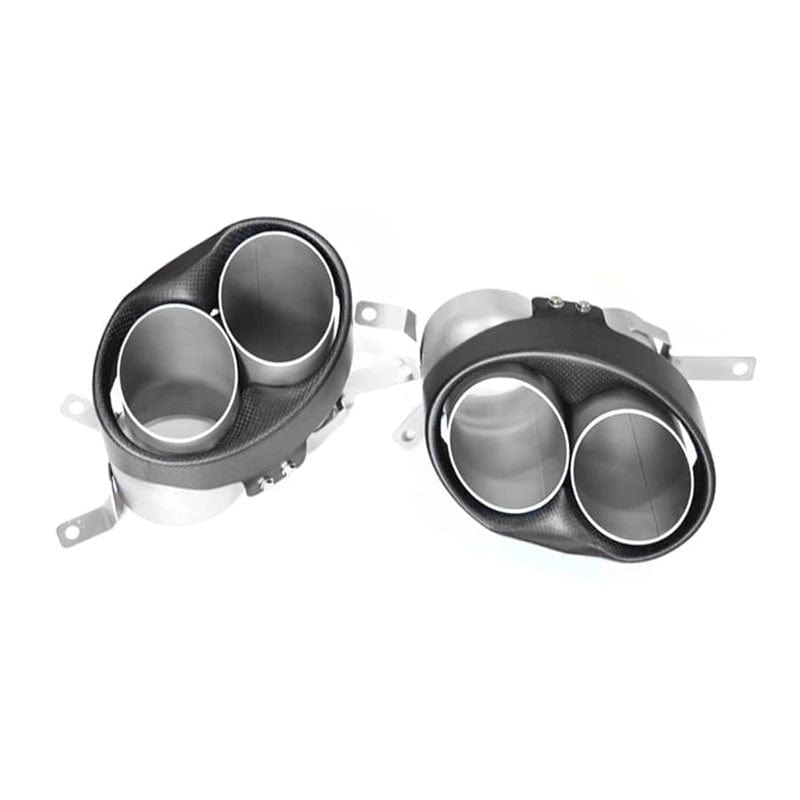 Audi RS4/RS5/RS6/RS7 AKRAPOVIC Style Carbon Fiber Exhaust Tips (B8.5/C7/C7.5) - Twenty Two Tuning Exhaust Tips