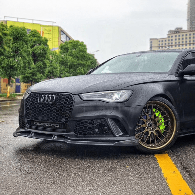 Audi RS6 C7 C7.5 2013-2018用カーボンファイバーフロントリップスポイラー