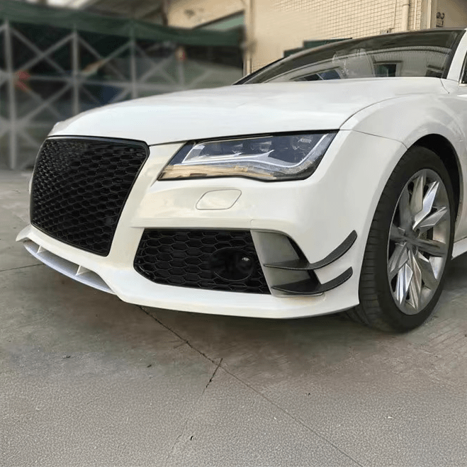AV1 Style Carbon Fiber Front Bumper Canards Compatible With Audi RS6/R