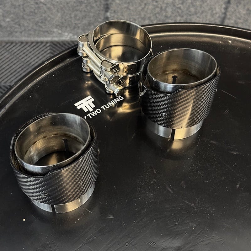 BMW 1 Series (F20/F21) M135I/M140I Akrapovic Style Carbon Fibre Exhaust Tips - Twenty Two Tuning Exhaust Tips