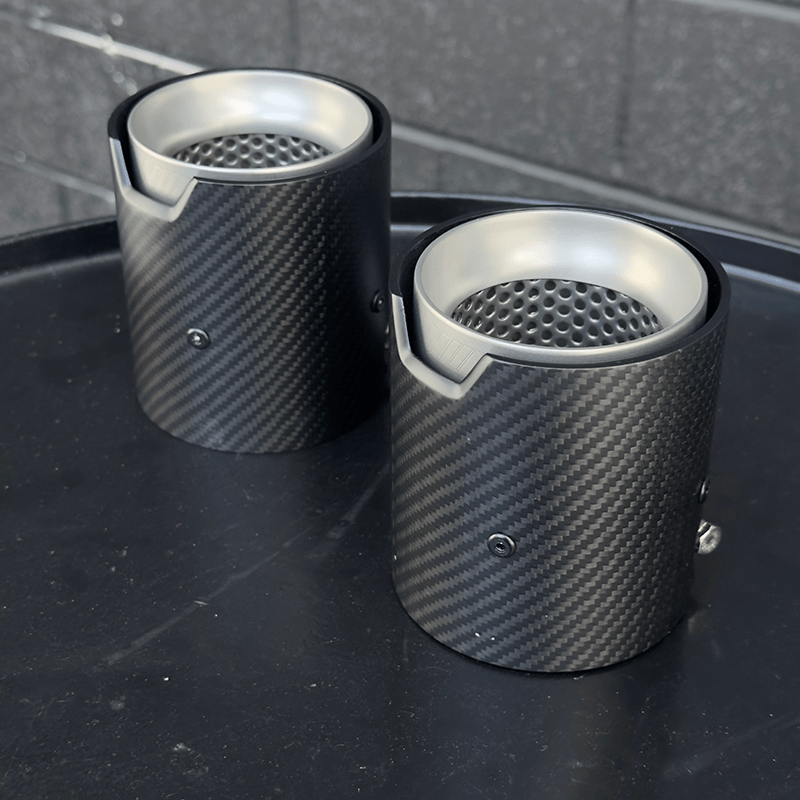 BMW 1 Series (F20/F21) M135I/M140I M Performance Style Carbon Fibre Exhaust Tips - Twenty Two Tuning Exhaust Tips