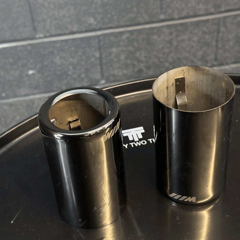 BMW 1 Series (F20/F21) Replacement Twin Black Chrome Exhaust Tips - Twenty Two Tuning Exhaust Tips