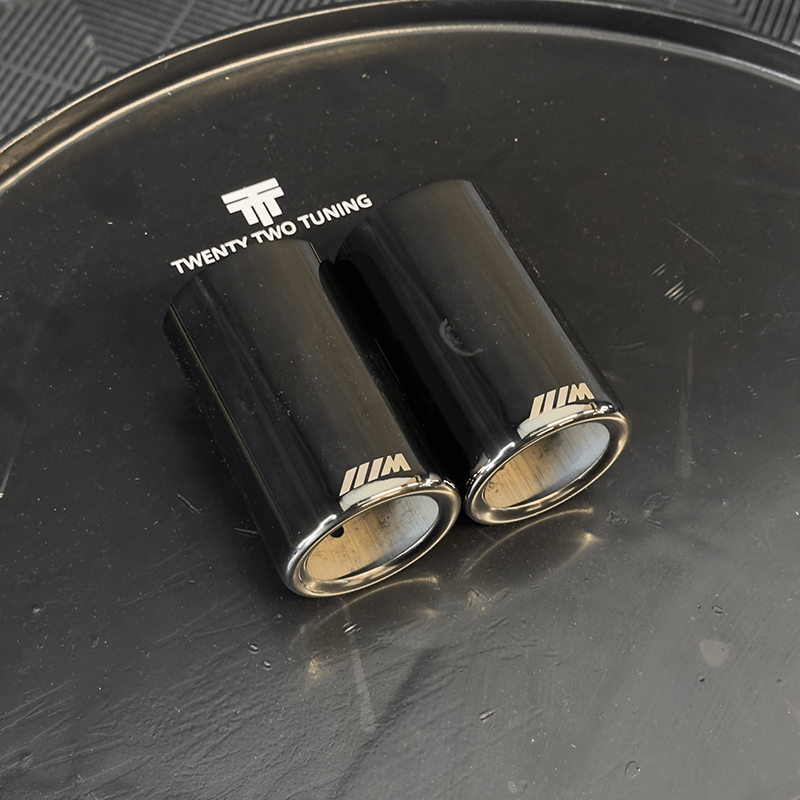 BMW 1 Series (F20/F21) Replacement Twin Black Chrome Exhaust Tips - Twenty Two Tuning Exhaust Tips