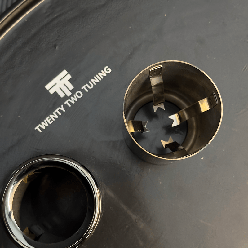 BMW 1 Series (F20/F21) Replacement Twin Black Chrome Exhaust Tips - Twenty Two Tuning Exhaust Tips