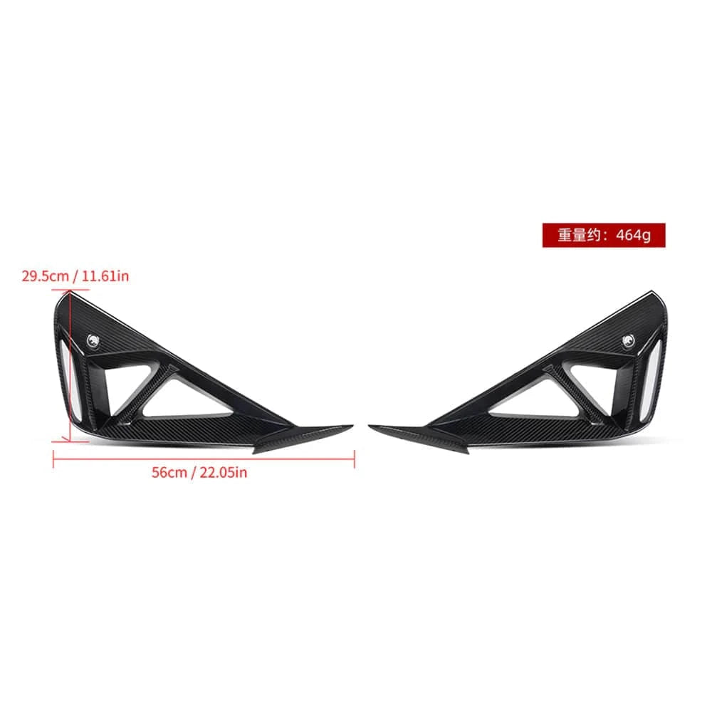 BMW 2 Series (G42) SOOQOO Carbon Fiber Front Vent Trims - SOOQOO Official Front Canards/Bumper Inserts