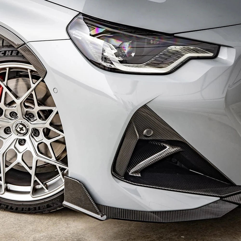 BMW 2 Series (G42) SOOQOO Carbon Fiber Front Vent Trims - SOOQOO Official Front Canards/Bumper Inserts