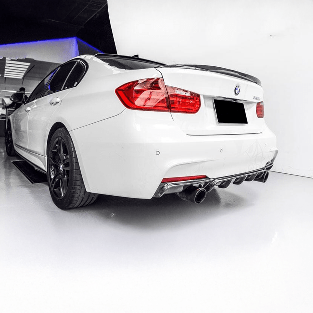 BMW 3 Series (F30/F31) 335I/340I M Performance Style Carbon Fiber Rear Diffuser - Twenty Two Tuning Rear Diffuser