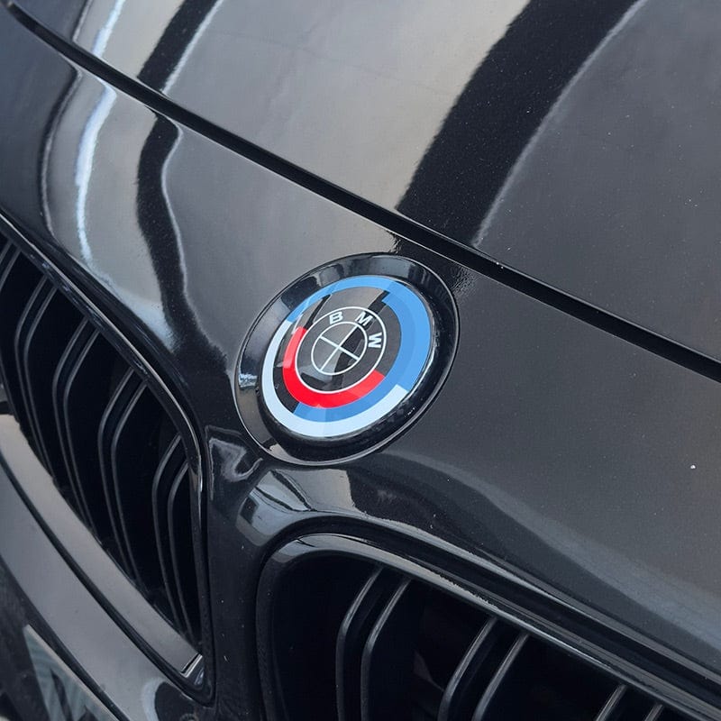 BMW 3 Series (F30/F31) 50th Anniversary Style Carbon Fibre Front Emblem (82MM) - Twenty Two Tuning Emblems and Badges