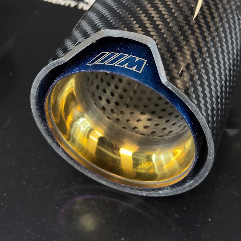 BMW 3 Series (F30/F31/F34) 335I/340I Blue M Performance Style Carbon Fibre Exhaust Tips - Twenty Two Tuning Exhaust Tips