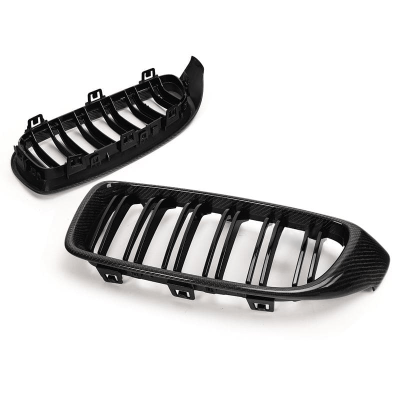 BMW 4 Series (F32/F33/F36) M Style Carbon Fibre Front Grilles - Twenty Two Tuning Front Grille