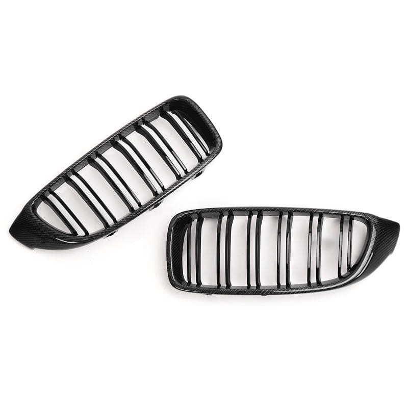 BMW 4 Series (F32/F33/F36) M Style Carbon Fibre Front Grilles - Twenty Two Tuning Front Grille