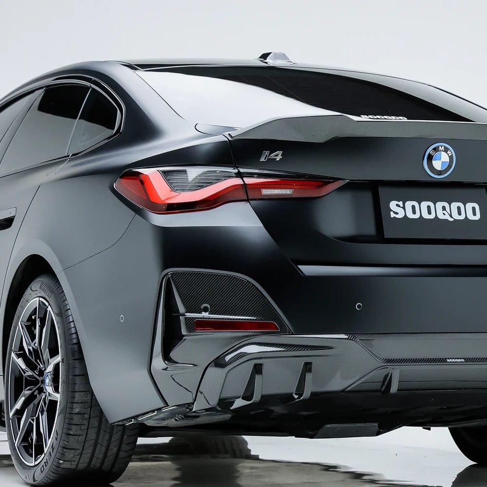 BMW 4 Series/I4 M50 (G26) SOOQOO Carbon Fibre Rear Bumper Insert trims - SOOQOO Rear Canards