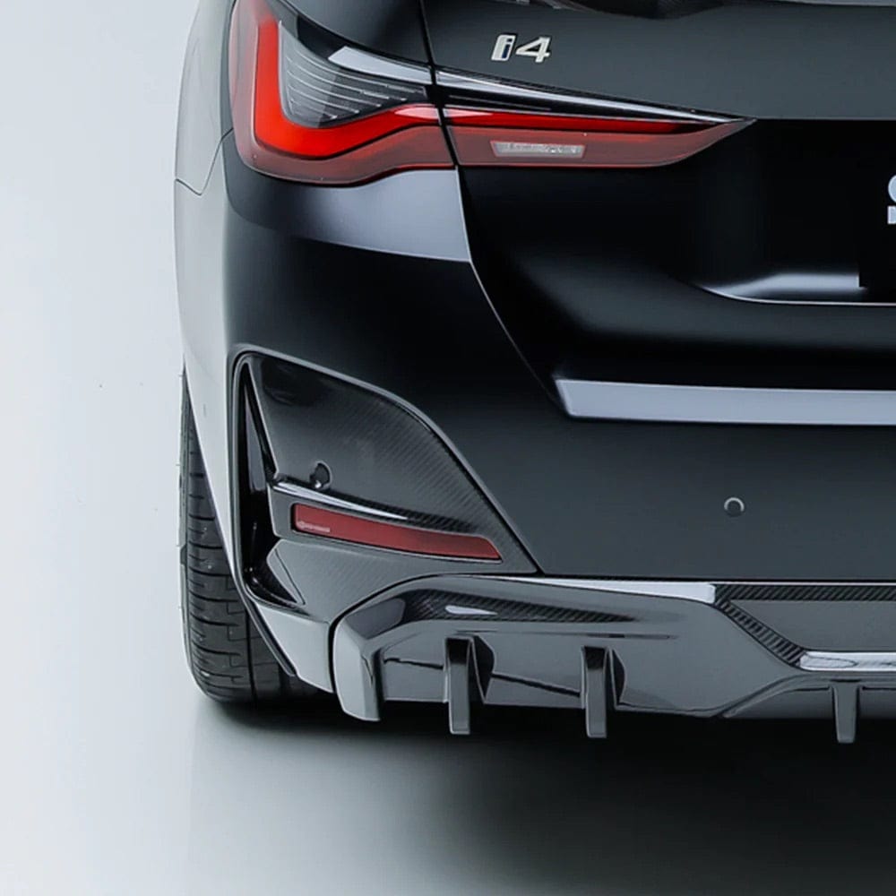 BMW 4 Series/I4 M50 (G26) SOOQOO Carbon Fibre Rear Bumper Insert trims - SOOQOO Rear Canards