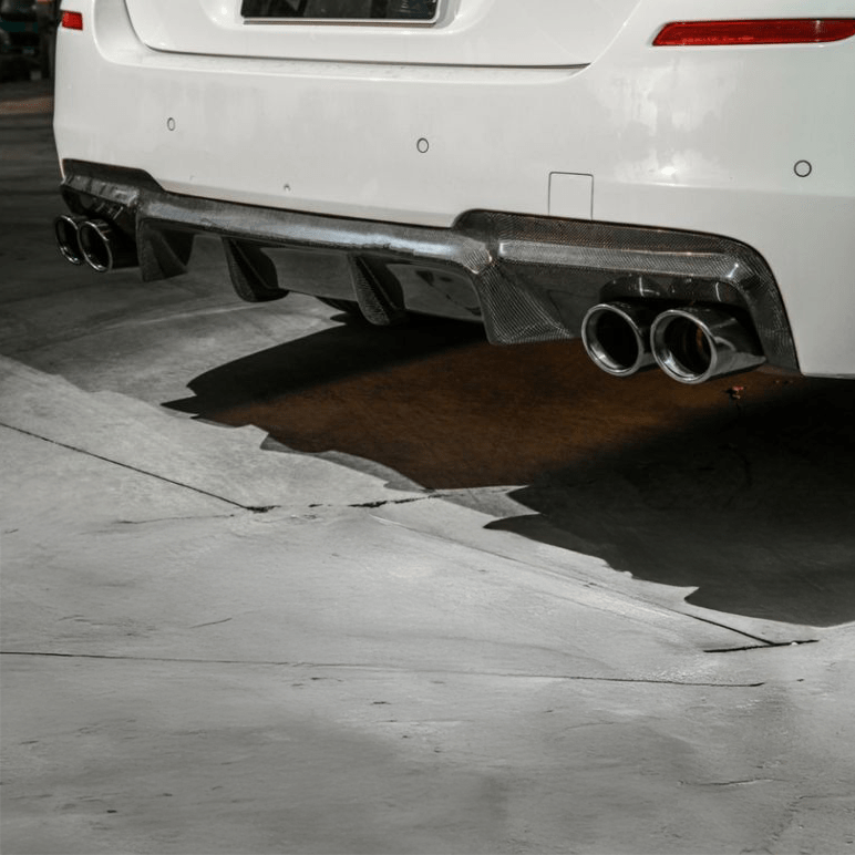 BMW 5 Series (F10/F11) M-Tech Style Carbon Fiber Rear Diffuser (Quad Exhaust) - Twenty Two Tuning Rear Diffuser