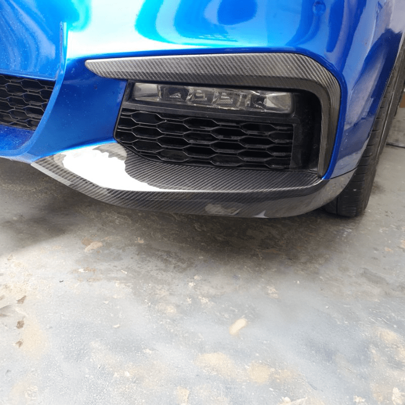 BMW 5 Series (G30/G31) M Performance Style Carbon Fibre Finisher Trim Overlays - Twenty Two Tuning Front Canards/Bumper Inserts