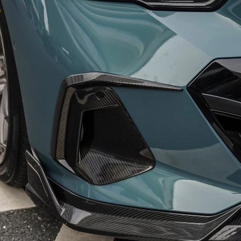 BMW 5 Series (G60) TAKD Style Carbon Fibre Front Bumper Vent Trims - Twenty Two Tuning Front Canards/Bumper Inserts
