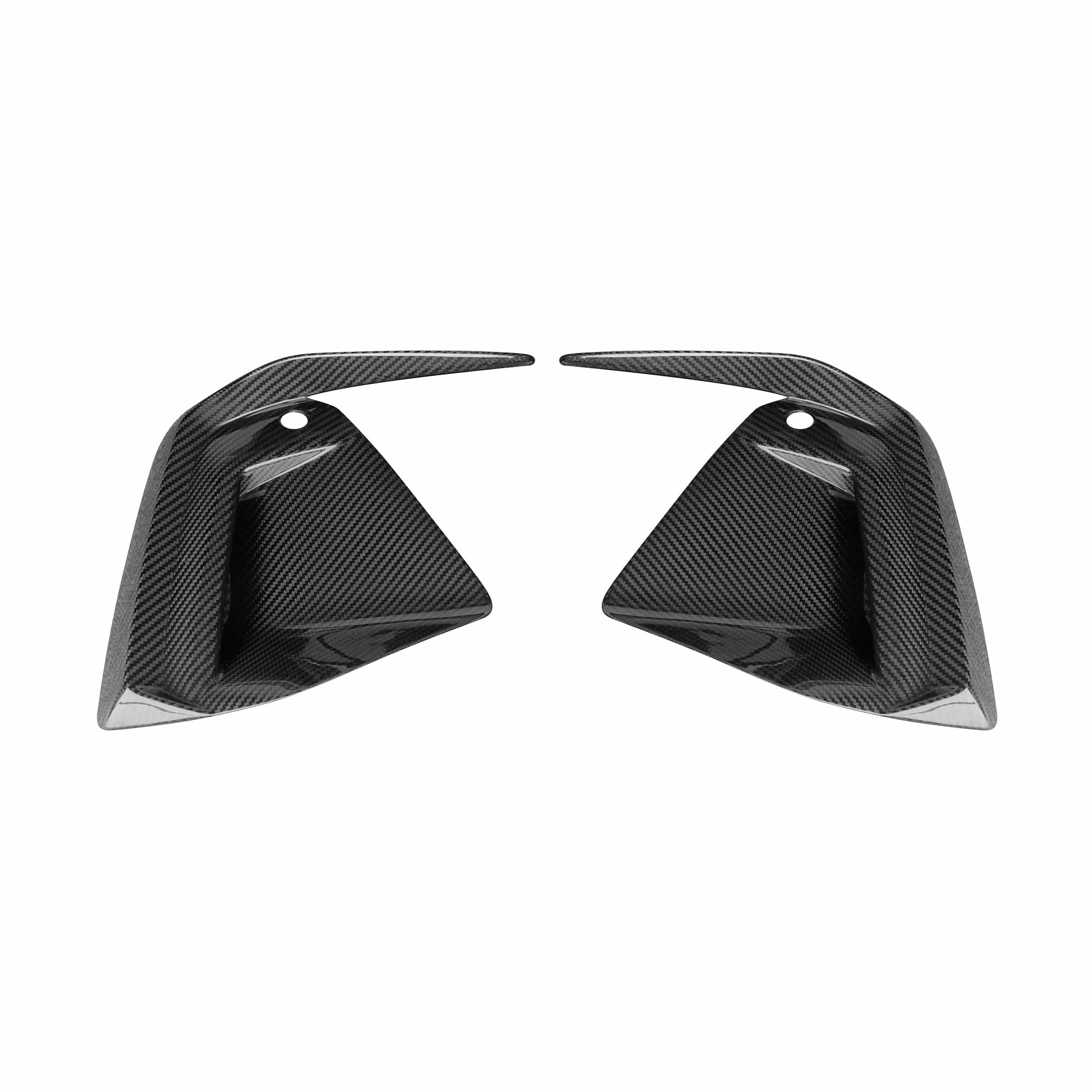 BMW 5 Series (G60) TAKD Style Carbon Fibre Front Bumper Vent Trims - Twenty Two Tuning Front Canards/Bumper Inserts