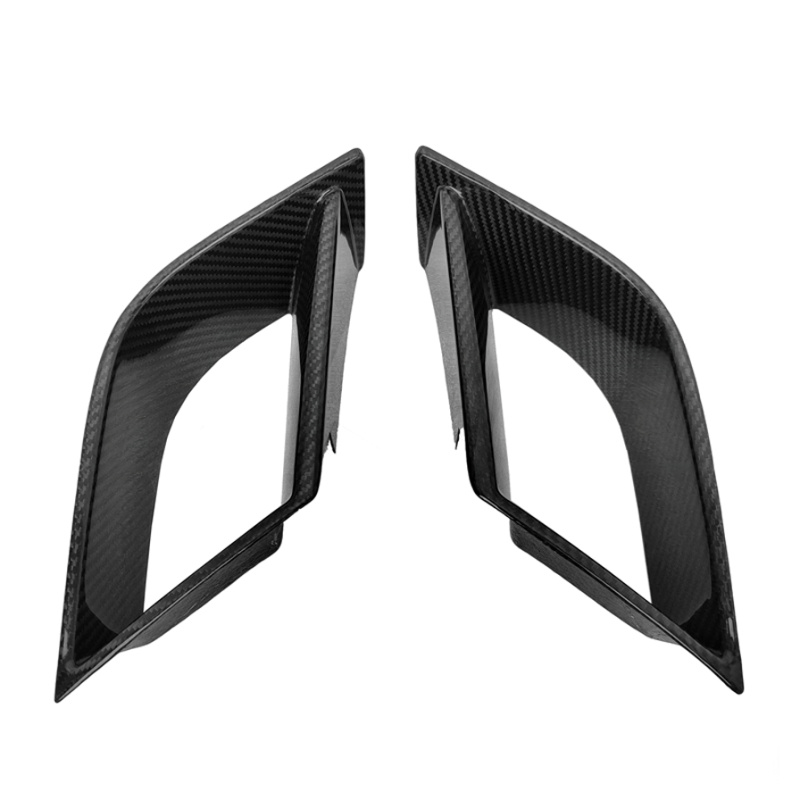 BMW 7 Series/I7 (G70) Mansory Style Carbon Fiber Front Bumper Lower Air Vent Trim - Twenty Two Tuning Front Canards/Bumper Inserts