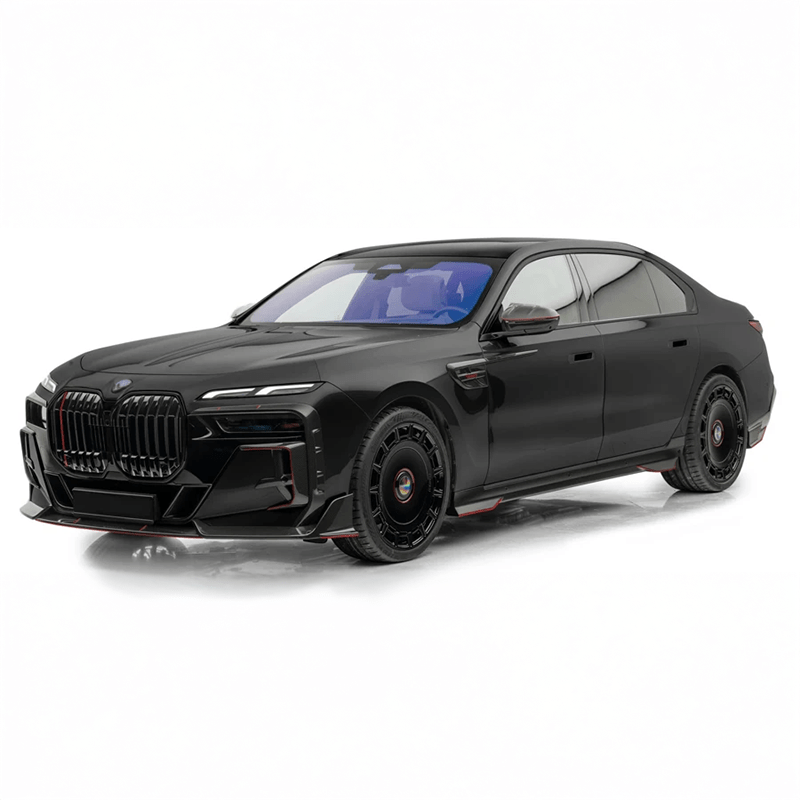 BMW 7 Series/I7 (G70) Mansory Style Carbon Fiber Front Bumper Lower Air Vent Trim - Twenty Two Tuning Front Canards/Bumper Inserts
