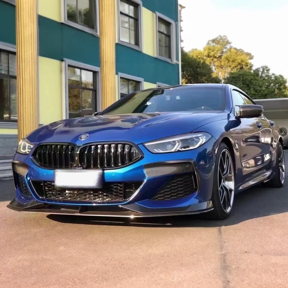 BMW 8 Series (G14/G15/G16) AC SCHNITZER Style Carbon Fibre Front Bumper Canards - Twenty Two Tuning Front Canards/Bumper Inserts