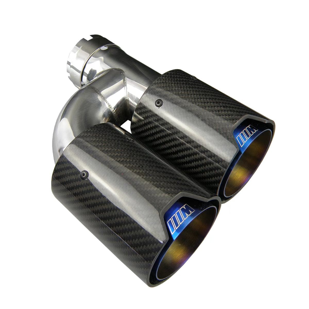 BMW Dual Blue M Performance Style H Shape Carbon Fibre Exhaust Tips - Twenty Two Tuning Exhaust Tips