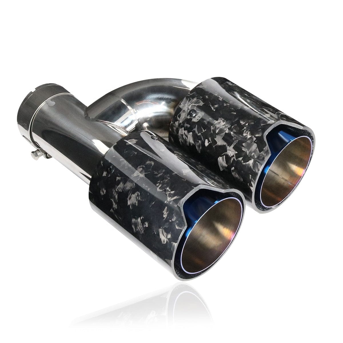 BMW Dual Blue M Performance Style H Shape Forged Carbon Fibre Exhaust Tips - Twenty Two Tuning Exhaust Tips