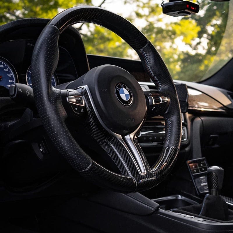 BMW (F8X) M Performance Style Carbon Fibre Steering Wheel Trim - Twenty Two Tuning Interior Parts & Accessories