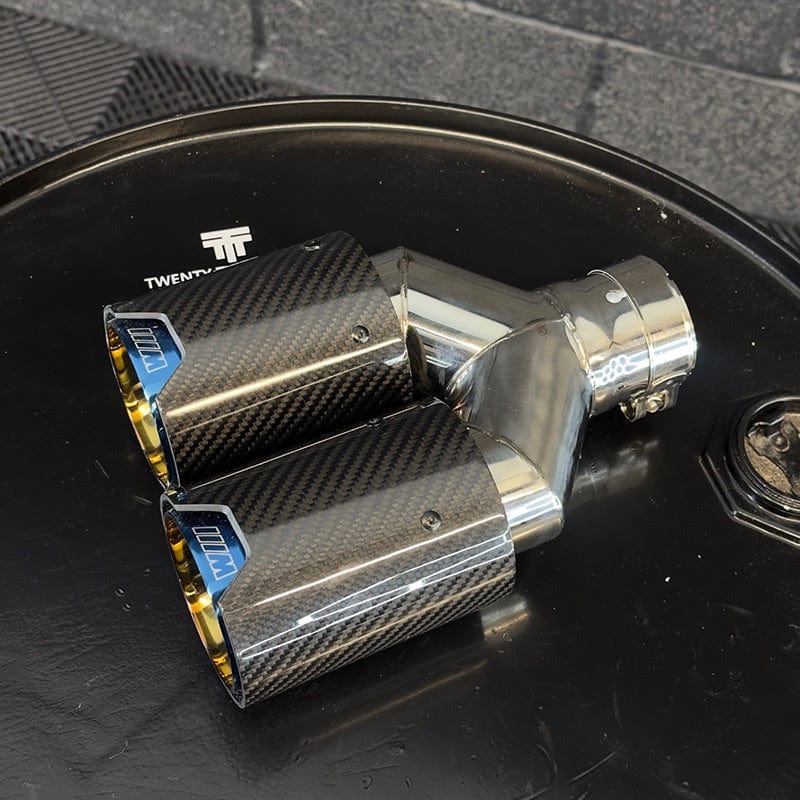 BMW M Performance Style Carbon Fibre Blue Dual Exhaust Tip (Single) - Twenty Two Tuning Exhaust Tips