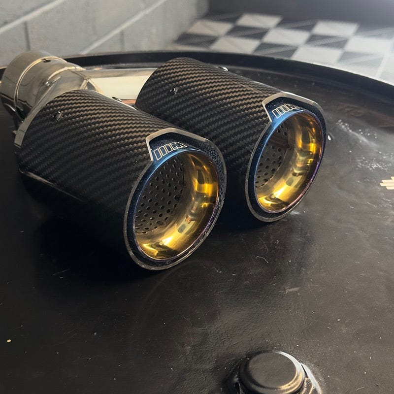 BMW M Performance Style Carbon Fibre Blue Dual Exhaust Tip (Single) - Twenty Two Tuning Exhaust Tips