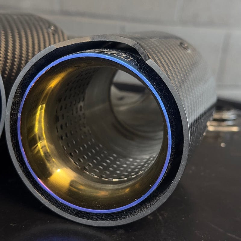 BMW M Performance Style Carbon Fibre Blue Dual Exhaust Tip (Single) - Twenty Two Tuning Exhaust Tips
