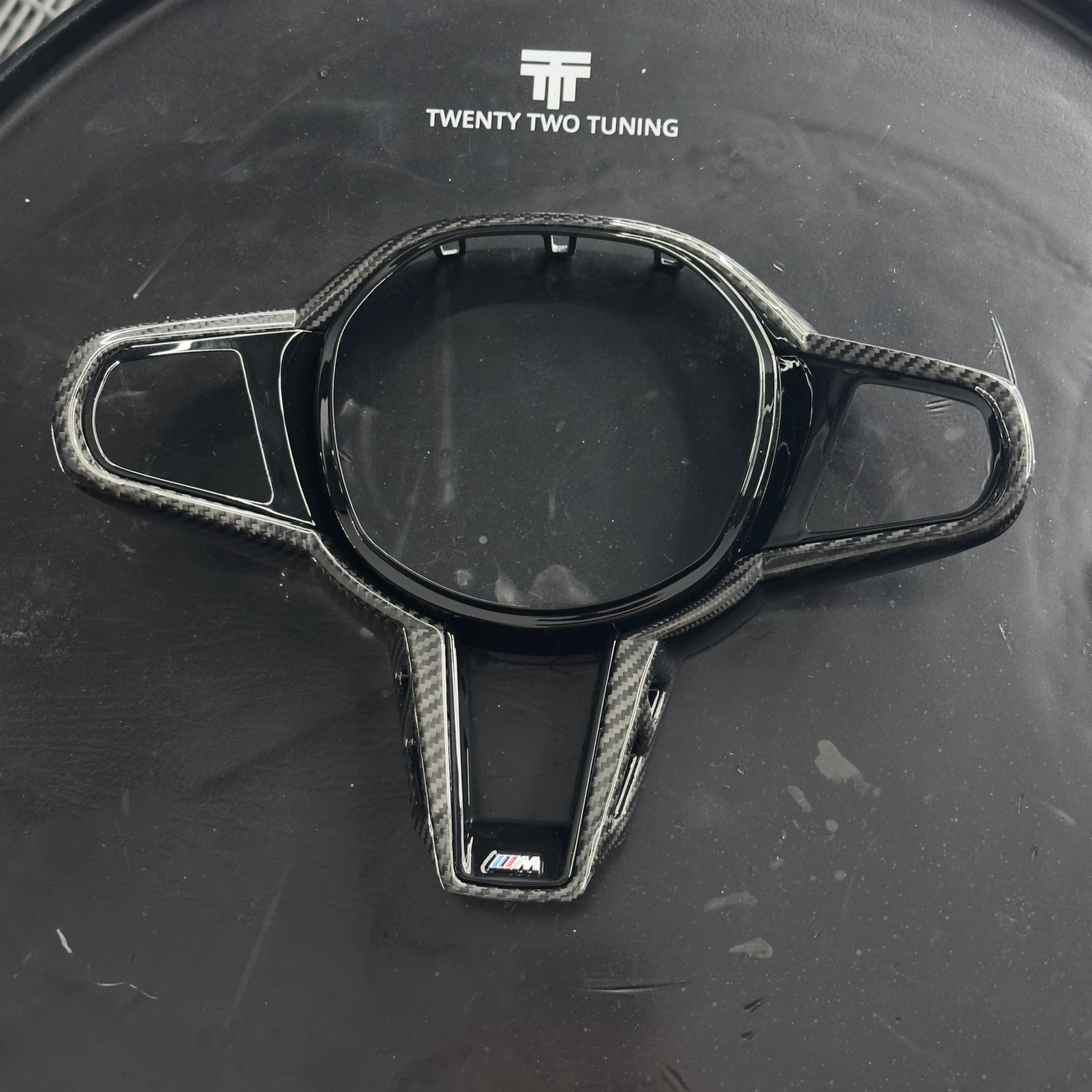 BMW M Performance Style LCI Carbon Steering Wheel Trim Replacement - Twenty Two Tuning Interior Parts & Accessories
