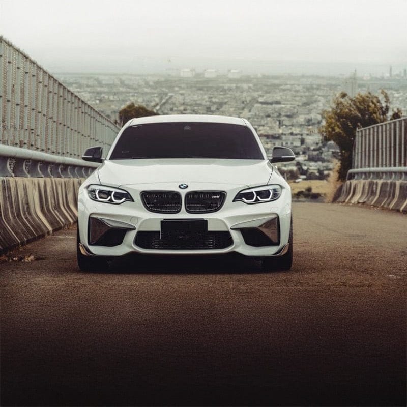 BMW M2 (F87) Future Design Carbon Fiber Front Vent Splitters - Future Design Front Canards/Bumper Inserts