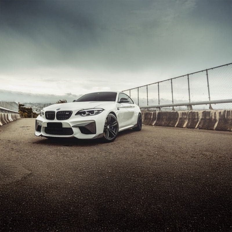 BMW M2 (F87) Future Design Carbon Fiber Front Vent Splitters - Future Design Front Canards/Bumper Inserts