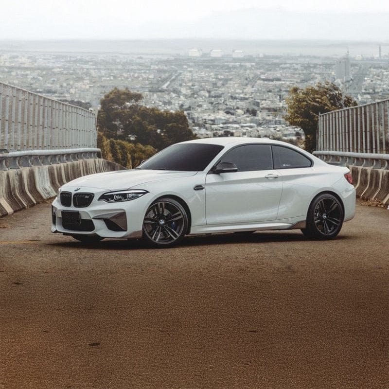 BMW M2 (F87) Future Design Carbon Fiber Front Vent Splitters - Future Design Front Canards/Bumper Inserts