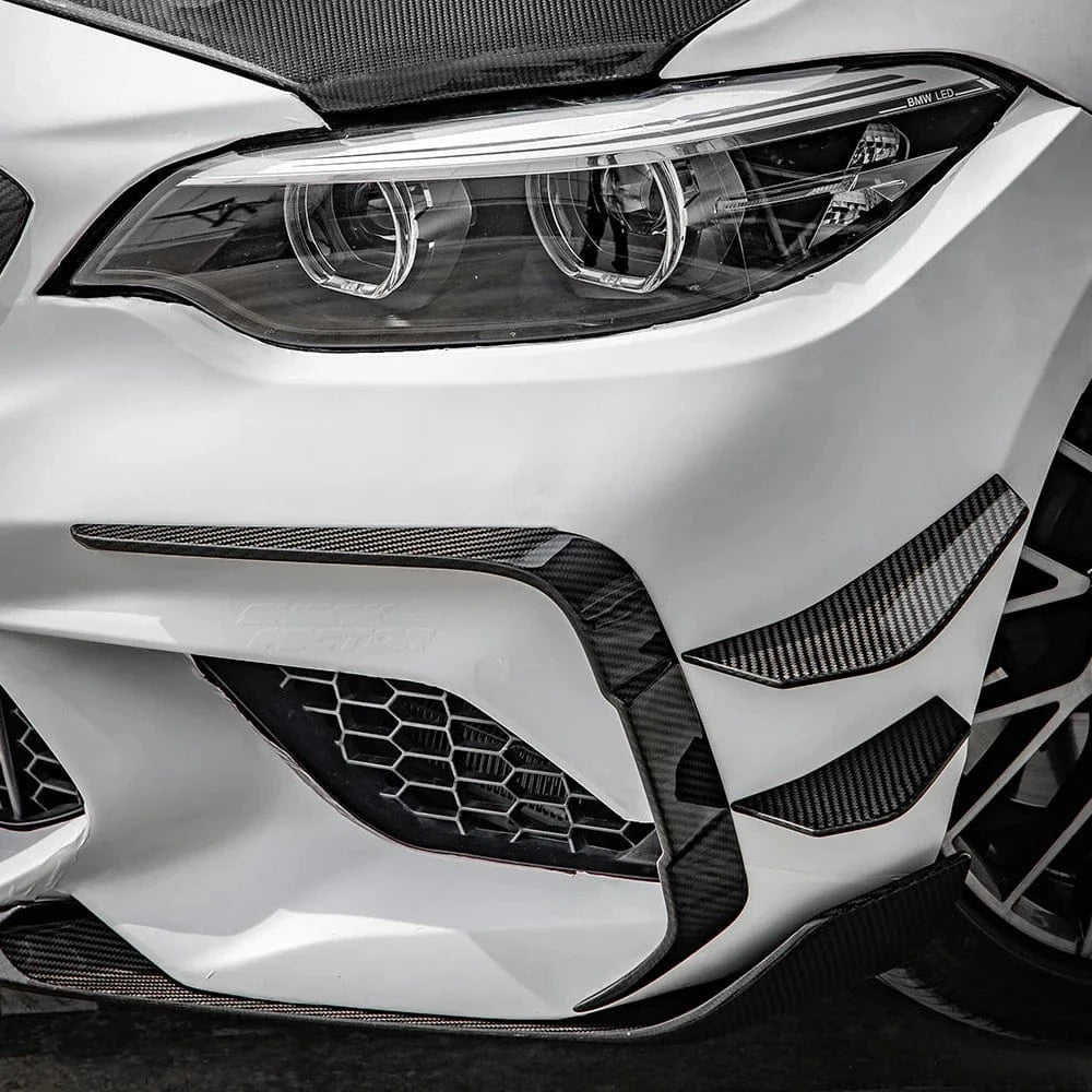 SOOQOO Carbon Fiber Front Bumper Canards For BMW M2 F87