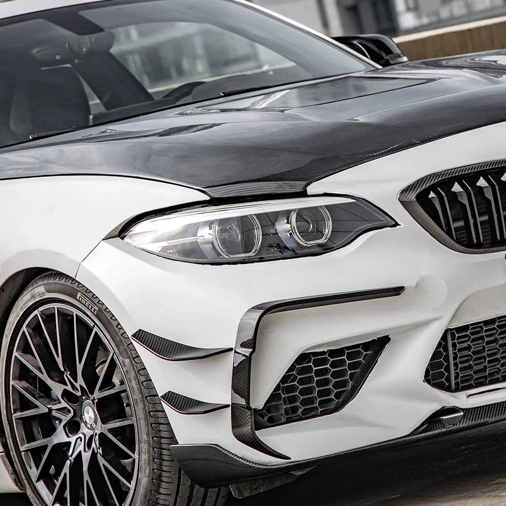 BMW M2 (F87) SOOQOO Carbon Fiber Front Bumper Side Canards - SOOQOO Official Front Canards/Bumper Inserts