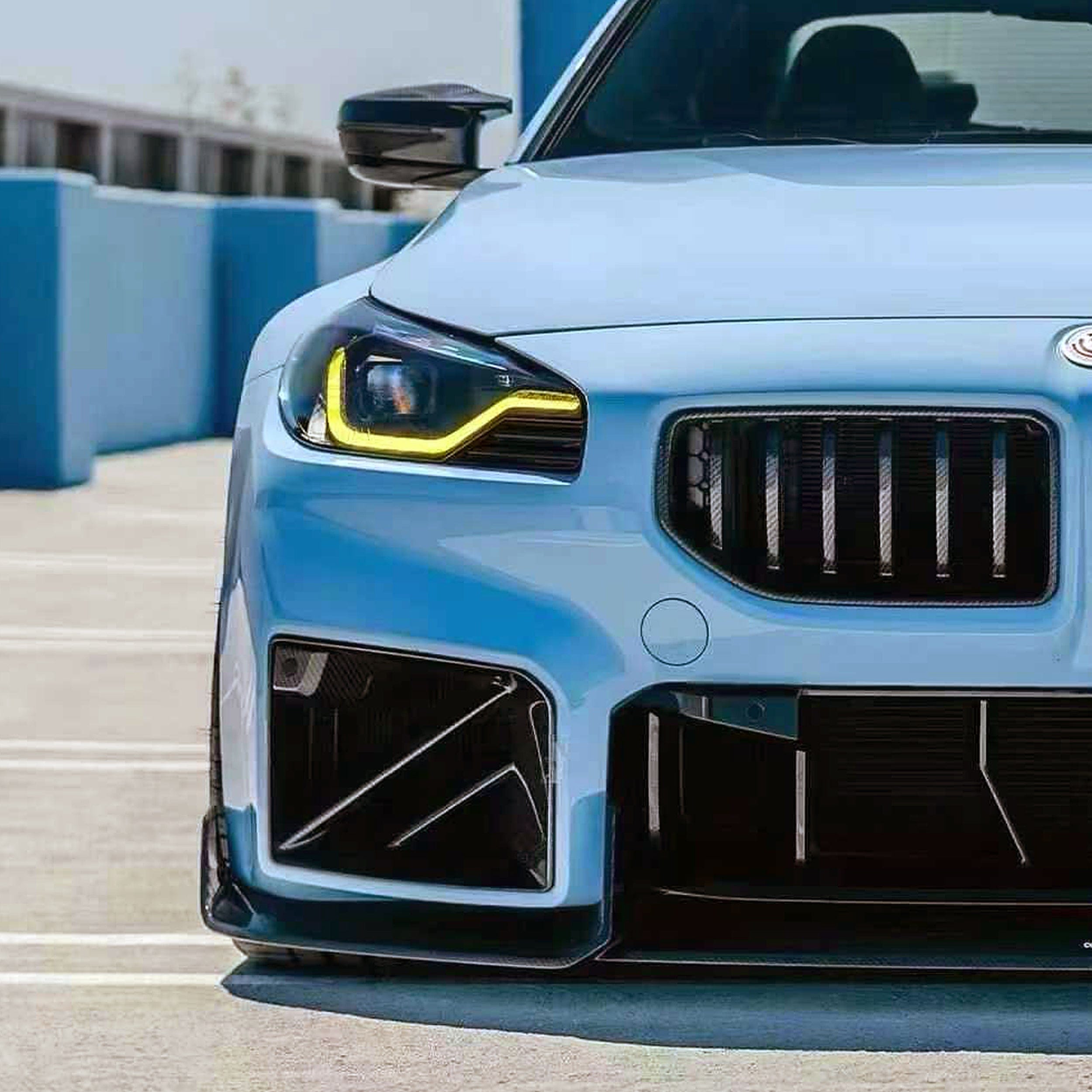 BMW M2 (G87) Adro Style Carbon Fiber Front Lip Spoiler (Stock Bumper) - Twenty Two Tuning Front Lip